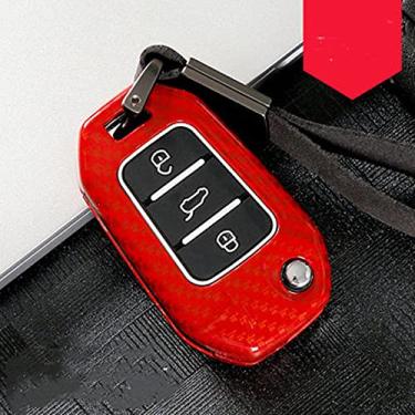 Imagem de SELIYA Capa de chave de carro de carbono, adequada para Citroen C4L CACTUS C5 C3 C6 C8 Picasso Xsara, adequada para Peugeot 3008 308 RCZ 508 307 2008 3 chaves de 3 botões, 2
