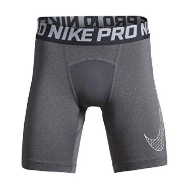 Imagem de NIKE Pro Older Kids' (Boys') Shorts (Carbon Heather/Volt, S)