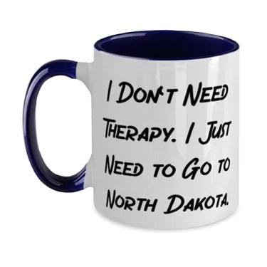 Imagem de I Don't Need Therapy. I Just Need to Go to North Dakota. Caneca North Dakota 325 ml, presente inspirador North Dakota