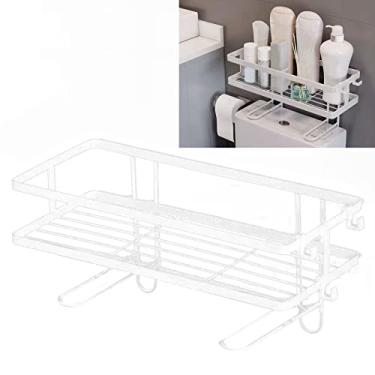 Imagem de Prateleira de vaso sanitário, material de sobre vaso sanitário, organizador de unhas, design de engrossamento para hotel (camada única branca)