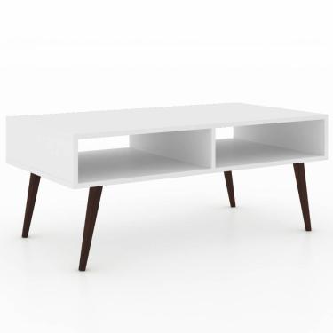 Imagem de Mesa de Centro 2 Nichos com Pés de Plástico Retrô - Branco