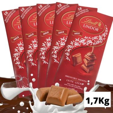 Imagem de Chocolate Lindt Lindor Singles Milk 100g Kit de 1,7Kg