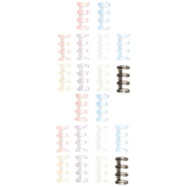 Imagem de VILLCASE 20 Unidades Fichário removível anéis de livro de metal 4 argolas clipes de fichário snap de anel de fichário de folha solta artigos de papelaria de plástico Armazenar botão pasta