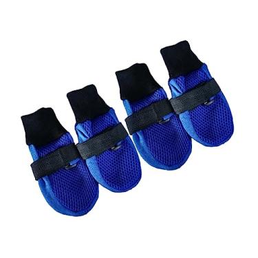 Imagem de Abaodam sapatos para passear com cães azul placa botas de neve meias quentes sapatos de caminhada para animais de estimação sapatos de malha de cachorro cão médio pata de cachorro protetor