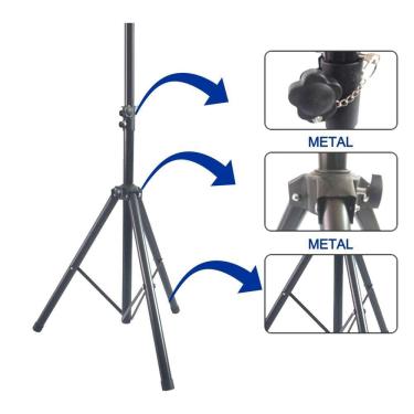 Imagem de Pedestal Suporte Tripé Metal Portátil Caixa Som Amplificada