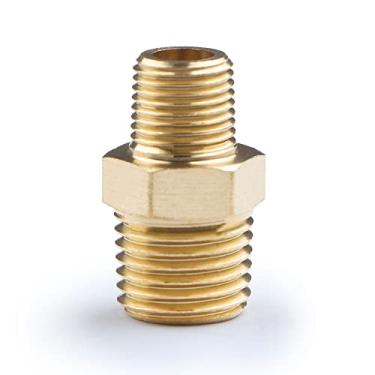 Imagem de U.S. Solid Encaixe de tubo de latão, bico hexagonal redutor, conector NPT macho de 0,6 cm x 0,6 cm, adaptador resistente (1 peça)