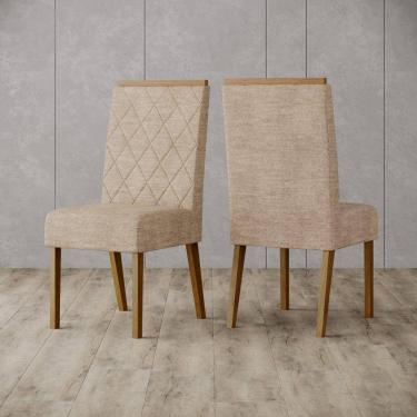 Imagem de Kit com 02 Cadeiras de Jantar Nina Marrom/Creme