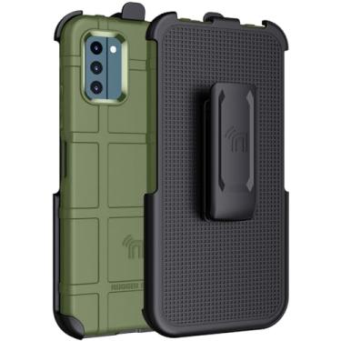 Imagem de Capa com clipe para celular Nokia C300, Nakedcellphone Special Ops Tactical Armor Rugged Shield Cover e [catraca giratória] coldre de quadril para cinto [textura de aderência fosca] - verde-oliva OD