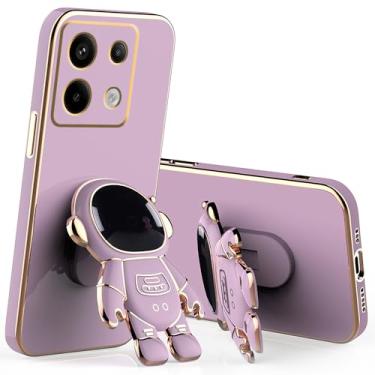 Imagem de Capa compatível com Poco M6 Pro com suporte de desenho animado de astronauta criativo rosa, para Xiaomi Poco M6 Pro 4g capa de telefone de silicone à prova de choque com suporte macio TPU capa fina