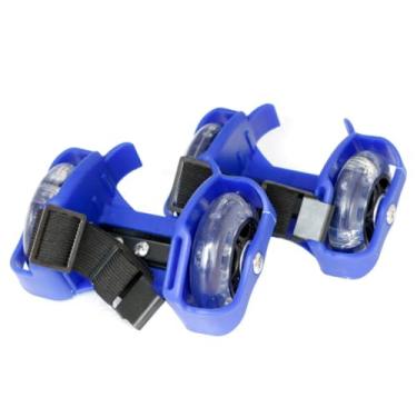 Imagem de Patins Castrap, Patins de Roda de Vento e Fogo, Patins de Duas Rodas Cor Infantil, Largura Ajustável 6.5-9cm (Azul,Um tamanho)