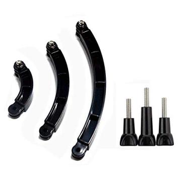 Imagem de Kit de braço de extensão curvo 3 em 1, suporte de monopé ajustável para GoPro Hero 12/11/10/9/8/7/6/5 preto, sessão 5/4, câmeras de ação DJI Osmo