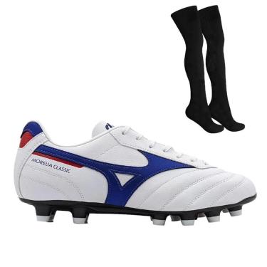 Imagem de Kit Chuteira Campo Mizuno Morelia Classic + Meião-Masculino