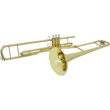 Imagem de Trombone De Pisto Tenor Laqueado Dourado c/Case New York