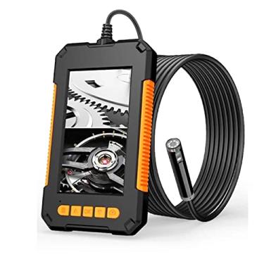 Imagem de Câmera de endoscópio industrial impermeável IP67 de 8 mm 1080p HD 4,3 polegadas IPS LCD câmera de inspeção digital com 8 LEDs para verificação de esgoto de carro