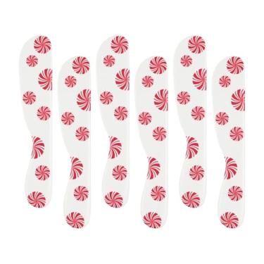 Imagem de UP ware Espalhador de queijo e manteiga de 15 cm com 6 peças de melamina multiuso para creme, queijo, geleia, maionese, cobertura, sanduíche, conjunto de espalhador de queijo (hortelã-pimenta)