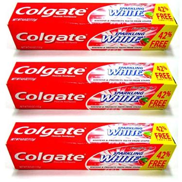 Imagem de (Pacote com 3) Colgate Creme dental de gel de canela branca brilhante 118 g
