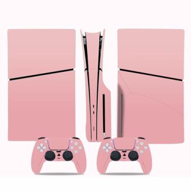 Imagem de Skin Sticker for PS5 Slim Disc Edition, Protective Cover Wrap Vinyl Decal for Game Console and Wireless Controller (Pink)