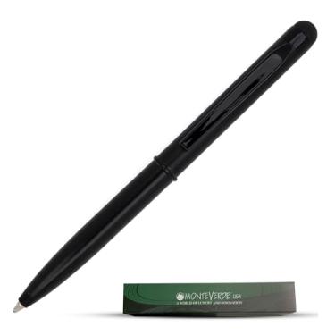 Imagem de MONTEVERDE Caneta Stylus Poquito USA – Preta | Caneta esferográfica de metal compacta com caneta capacitiva | Recarregável com mini refis esferográficas internacionais padrão D1
