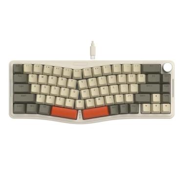 Imagem de ATTACK SHARK AKS068 Teclado mecânico para jogos com fio 65% Alice Layout Junta hot-swap com luz RGB VIA botão programável NKRO TKL AS Interruptor vermelho pré-lubrificado para Win/Mac (cinza)