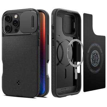 Imagem de Capa Spigen para iPhone 16 Pro, Optik Armor [MagFit] compatível com MagSafe - preta