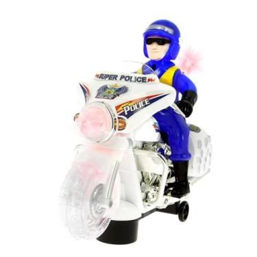 Imagem de Super Moto Policial com Luzes de LED e Sirene – Brinquedo Infantil de Ação