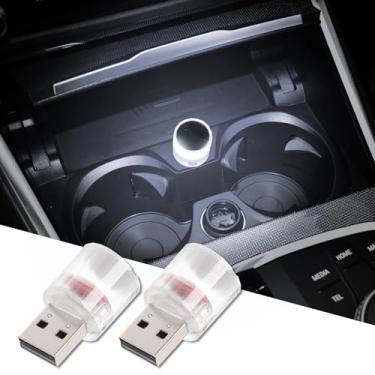 Imagem de Lâmpada de LED USB para ambiente interior de carro, luz noturna mini luz de decoração LED, mini luzes USB universais para decoração de carro, mini luz LED USB adequada para carros, quartos (branco-2