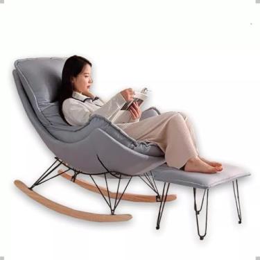 Imagem de Poltrona Reclinável Easy Cozy: Cadeira reclinável, planadora e de balanço com design ergonômico. Conforto e estilo ideais para relaxar em casa, sala ou quarto. Durabilidade garantidas. (Cinza)