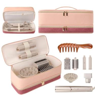 Imagem de BAGCRAZY Estojo de transporte de viagem para secador de cabelo Dyson Shark Flexstyle Revlon, estojo de viagem portátil Dyson, bolsa de armazenamento de ferramentas de cabelo de tubarão para modelador