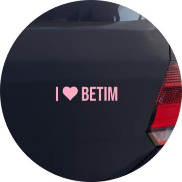 Imagem de Adesivo de Carro Eu amo Betim - I Love Betim - Melhor Adesivo, Rosa Cl