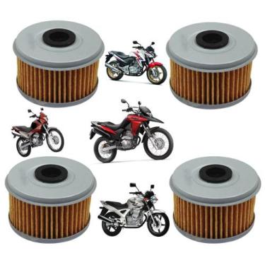 Imagem de 4 Filtros Oleo Xlx Nx 400 Falcon Cbx Twister 250 Xre Cb 300 - DVSC
