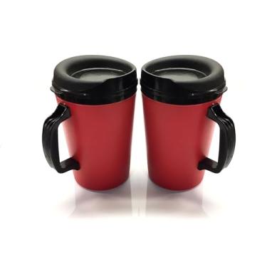 Imagem de GAMA Electronics Caneca de viagem Thermoserv clássica para posto de gasolina de 1000 ml (vermelho/vermelho pacote com 2)