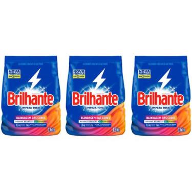 Imagem de Kit 3 Unidades Sabão em Pó Brilhante Limpeza - Limpeza Total Blindagem