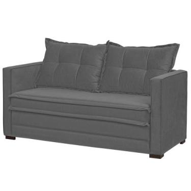 Imagem de Sofá Cama Casal Londres Suede Cinza Escuro - D'Monegatto - Dmonegatto,