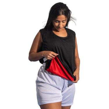 Imagem de Colete de Futebol Feminino Dupla Face Treino Jogo - 1 Fit, Preto, Verm