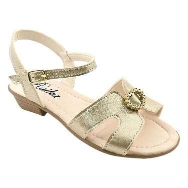 Imagem de Sandália de Salto Infantil Menina Salomé Coração Dourado