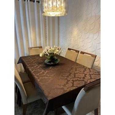 Imagem de Toalha de Mesa Jacquard Luxo 6 Lugares 2,00x1,40 para Cozinha premium 