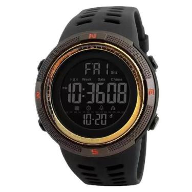 Imagem de Relógio a Prova D'agua Digital Esportivo Militar Dourado/Prata - MSTIA