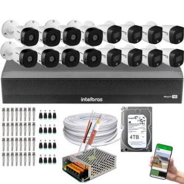 Imagem de Kit 16 Câmeras Intelbras 8 cam Full Color 8 cam 1220b Full Hd Dvr Mhdx
