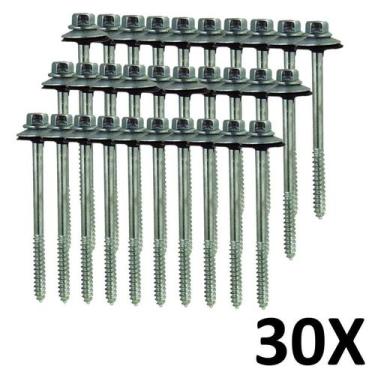 Imagem de Kit 30 Parafuso para Telha com Arruelas 5/16''X150 mm - Parafuso de Te