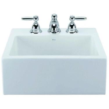 Imagem de Cuba De Semiencaixe Quadrada 41cm Com Mesa L830 Branca Deca