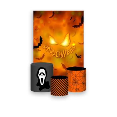 Imagem de Painel De Festa Vertical 1,50 x 2,20 + Trio De Capas Cilindro - Hallow