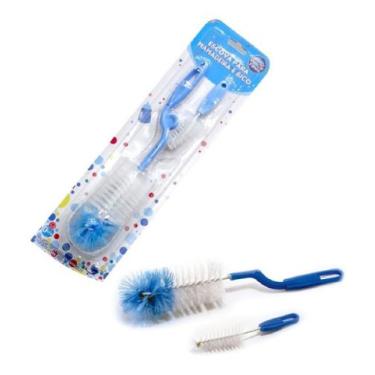 Imagem de Escova Mamadeira E Bico Para Limpeza Com Cerdas Para Meninos Fácil Hig