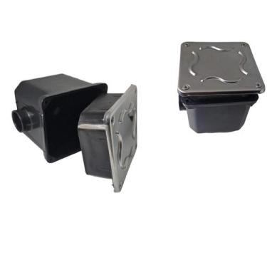 Imagem de kit 2 Caixa Passagem Iluminação Piscina com Prolongador e Tampa Inox  