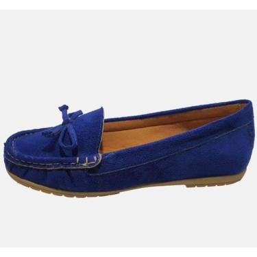 Imagem de Sapatilha Mocassim Feminino Costurado À Mão Moda Pé 1, 36, Azul