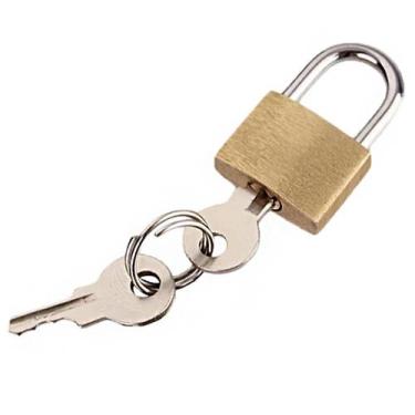 Imagem de Kit 2 Mini Cadeados 25mm Antifurto Para Janela Mala Armarios Com 2 Cha