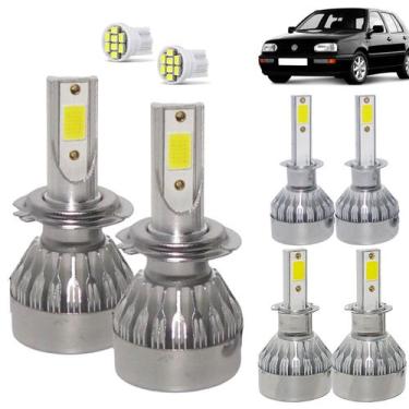 Imagem de Kit Super Led Golf Alemão 1992 a 1998 Farol Baixo H7 + Alto H1 + Milha