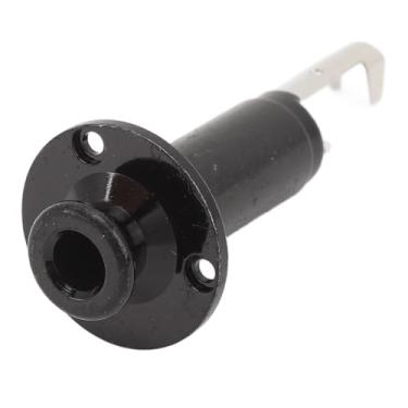 Imagem de Conector de Saída de Guitarra Elétrica de Liga de Latão de 1/4 Polegadas Porta de Conexão EQ de Alta Sensibilidade para Guitarra Acústica Baixo Estéreo (Preto)