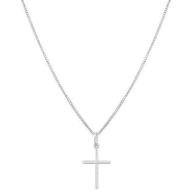 Imagem de Cordão Corrente 60cm Masculina Pingente Crucifixo Prata 925 - DR Jóias