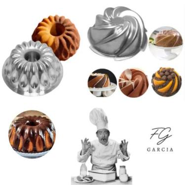 Imagem de Kit De 1 Forma Vulcão Espiral + 1 Forma Gota Suíça Para Bolo Bundt Bol