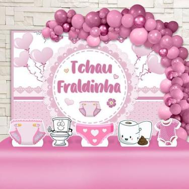 Imagem de Kit Festa Ouro Tchau Fraldinha Rosa - IMPAKTO VISUAL